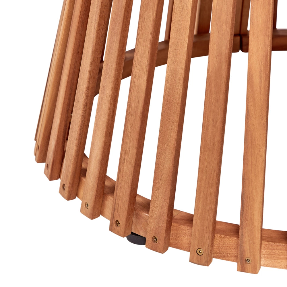 Set da pranzo da giardino 5 pezzi Tavolo rotondo in legno d'acacia 4 sedie Ombrellone da esterno