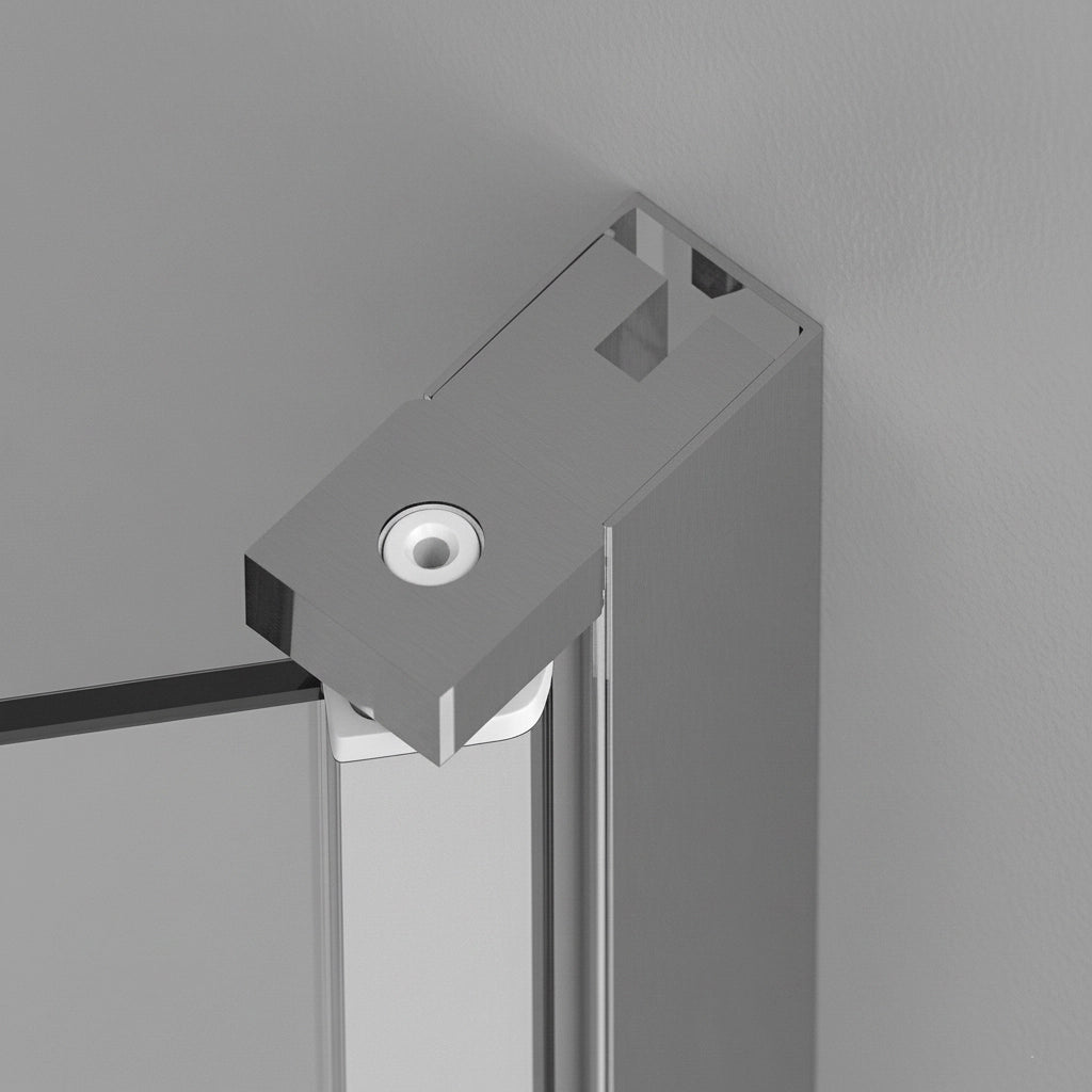 Porta doccia con apertura Saloon per nicchia 70cm in vetro temperato trasparente con profili cromo Neos