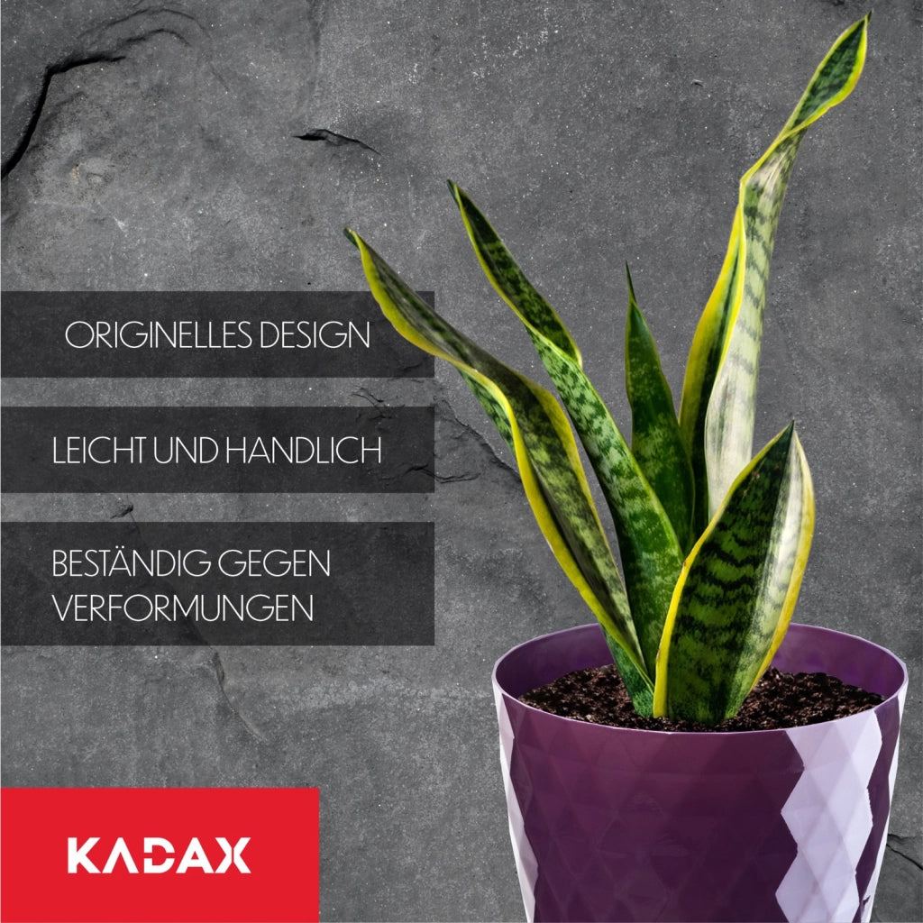 Vaso da fiori in plastica KADAX con supporto, coprivaso, 25 cm, viola, Kadax
