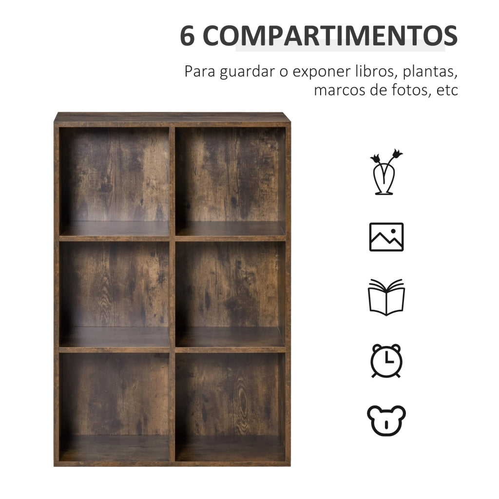 Libreria a scaffali con cubi ¨C Zephmum ¨C Marrone 65.5x30x97.5 cm