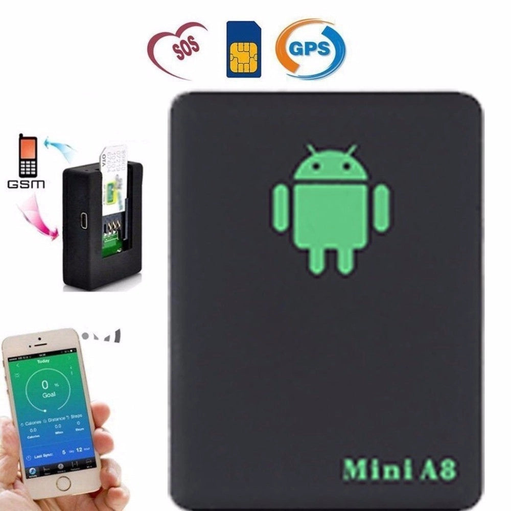 Trade Shop - Localizzatore Satellitare Gps Mini A8 Gsm Antifurto Sos Tracker Ascolto Vocale -