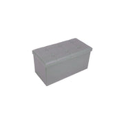 Trade Shop - Pouf Scatola Contenitore Rettangolare Similpelle Cassapanca Poggiapiedi Colore - Grigio