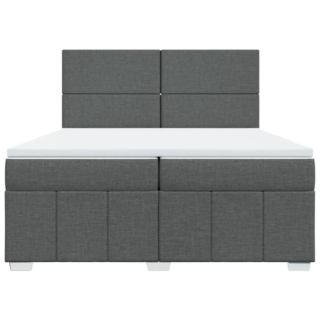 Giroletto a Molle con Materasso Grigio Scuro 200x200 cm Tessuto 3291769