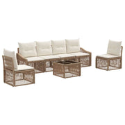 Set Divano da Giardino 7 pcs Beige polyrattan