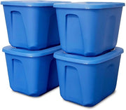 Set di contenitori in plastica con coperchio 38 l, 4-Pack 10 Gallon - Set di 4 blu