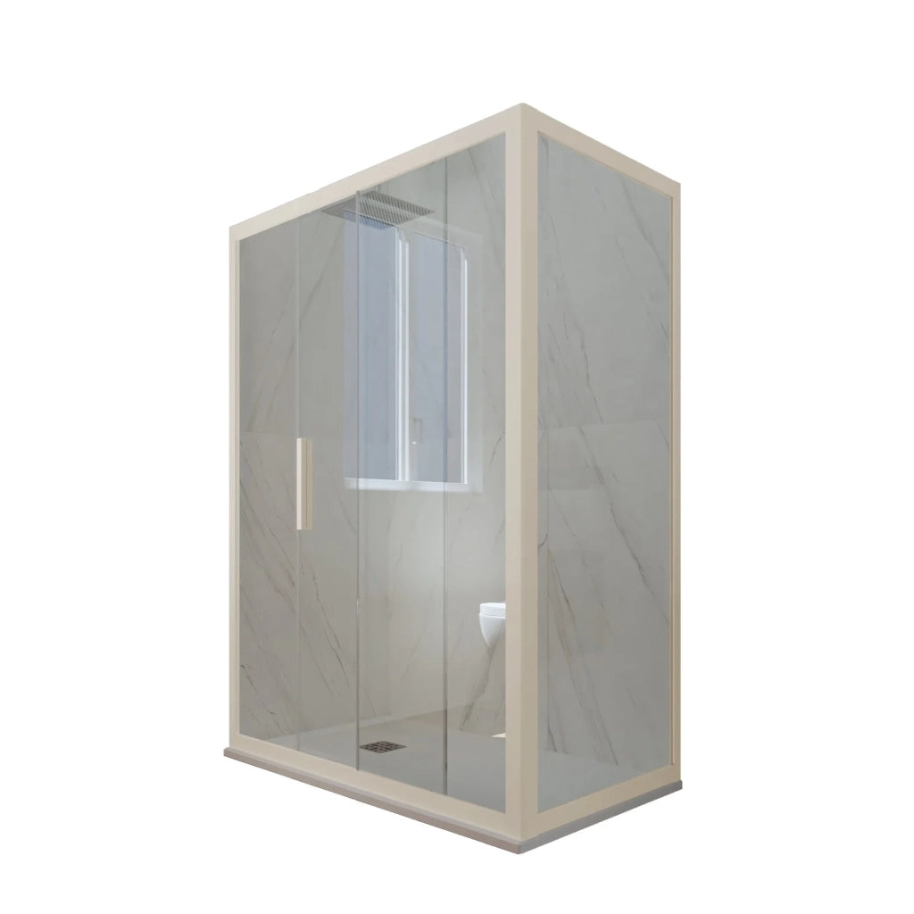 Box doccia scorrevole 70x160 CM H 200 Vetro Trasparente Profilo Champagne mod. Deco Duo
