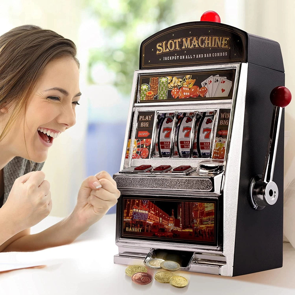 Trade Shop - Salvadanaio A Forma Di Slot Machine Per Ritirare I Soldi Devi Vincere Il Jackpot -