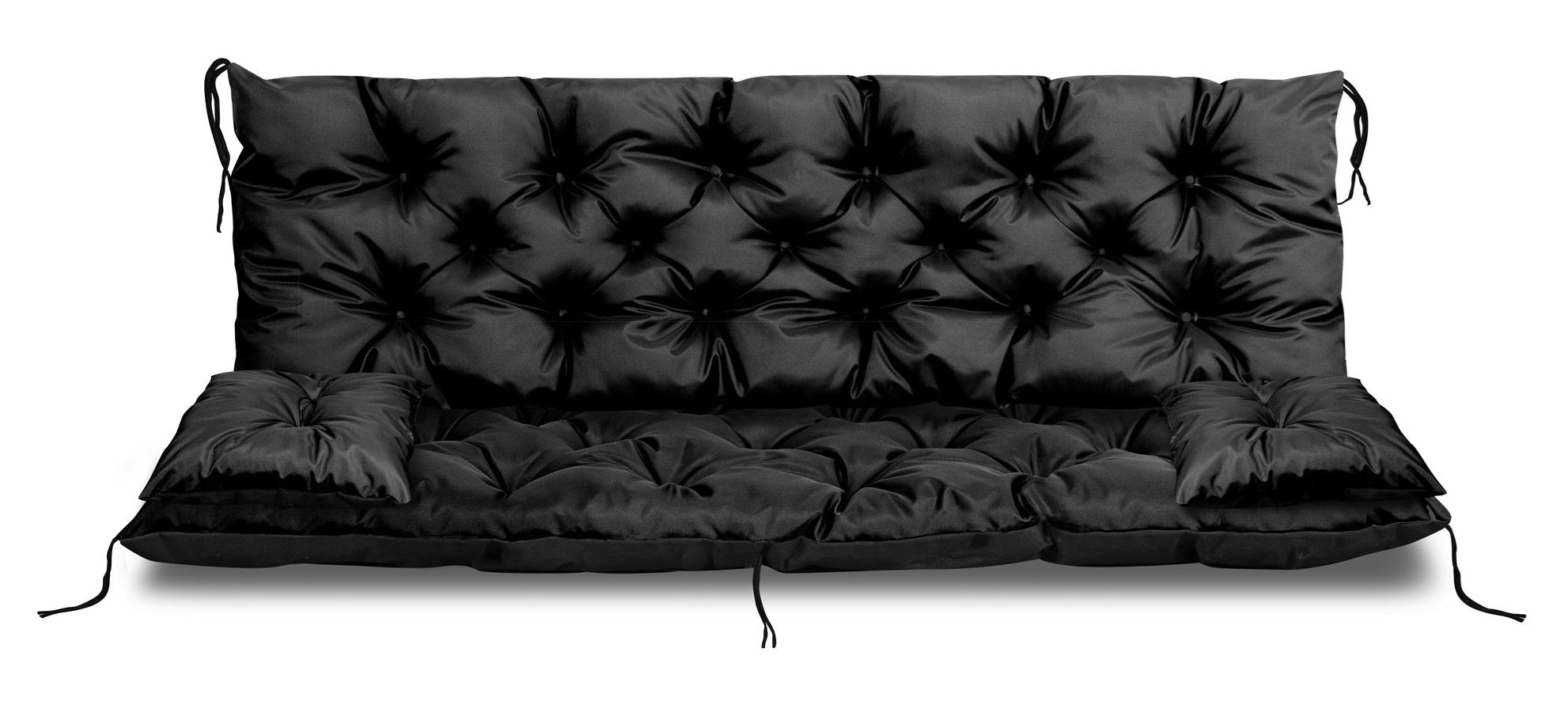 AIO FACTORY Set di cuscini da giardino 180x60x50 cm impermeabili neri