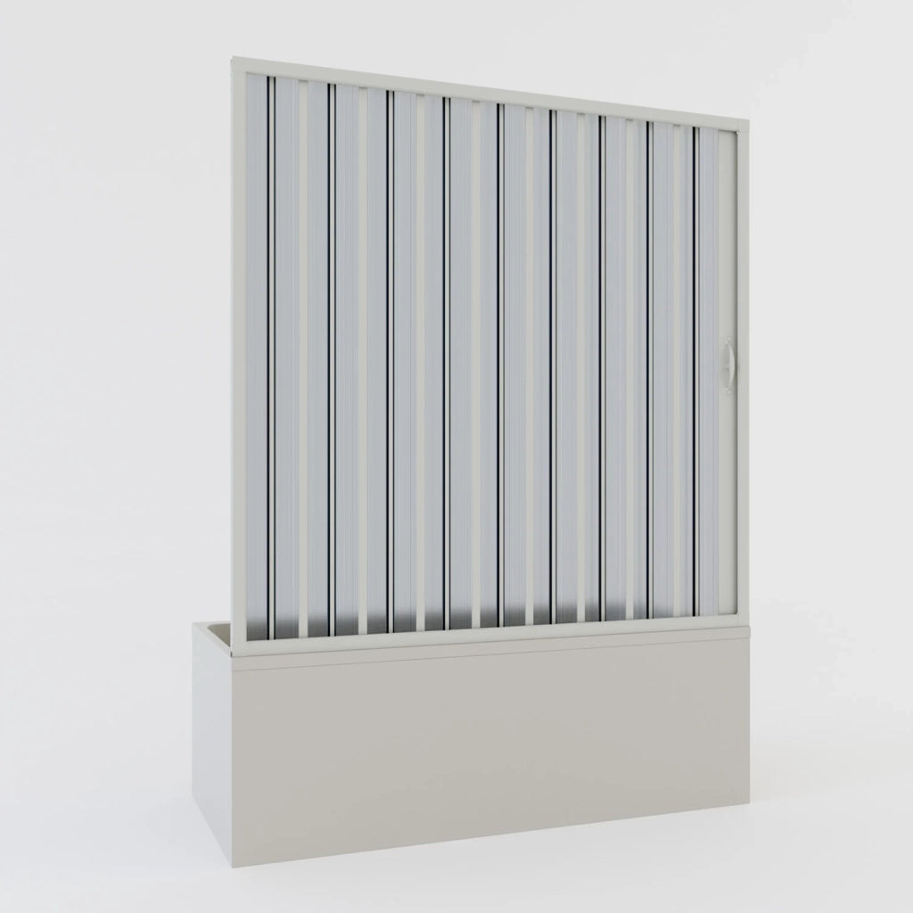 Porta doccia sopravasca in PVC a soffietto 150 cm H 150 mod. Ibisco con apertura laterale