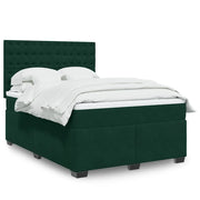 Giroletto a Molle con Materasso Verde Scuro 140x200 cm Velluto