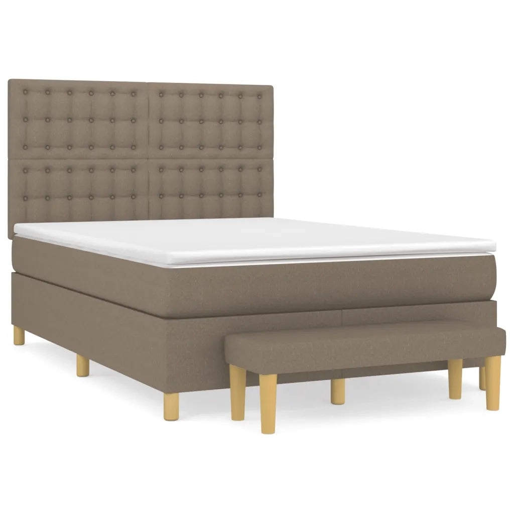 Giroletto a Molle con Materasso Tortora 140x200 cm in Tessuto 3137481