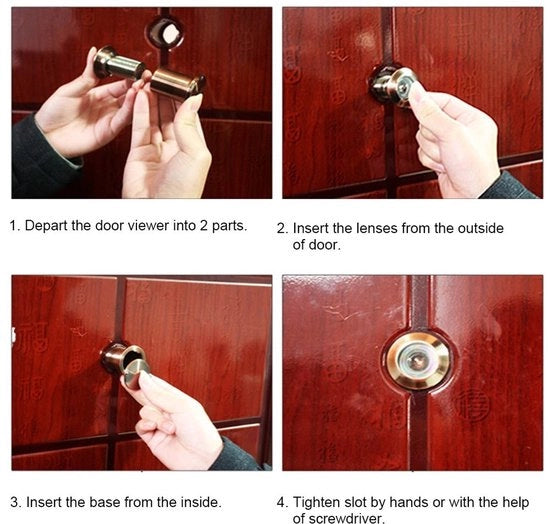 Sistema di sicurezza per porte - Angolo ampio - Paravento per la privacy - 28 mm - Prevenzione di furti - Adatto per porte in legno e metallo - 35-60 mm
