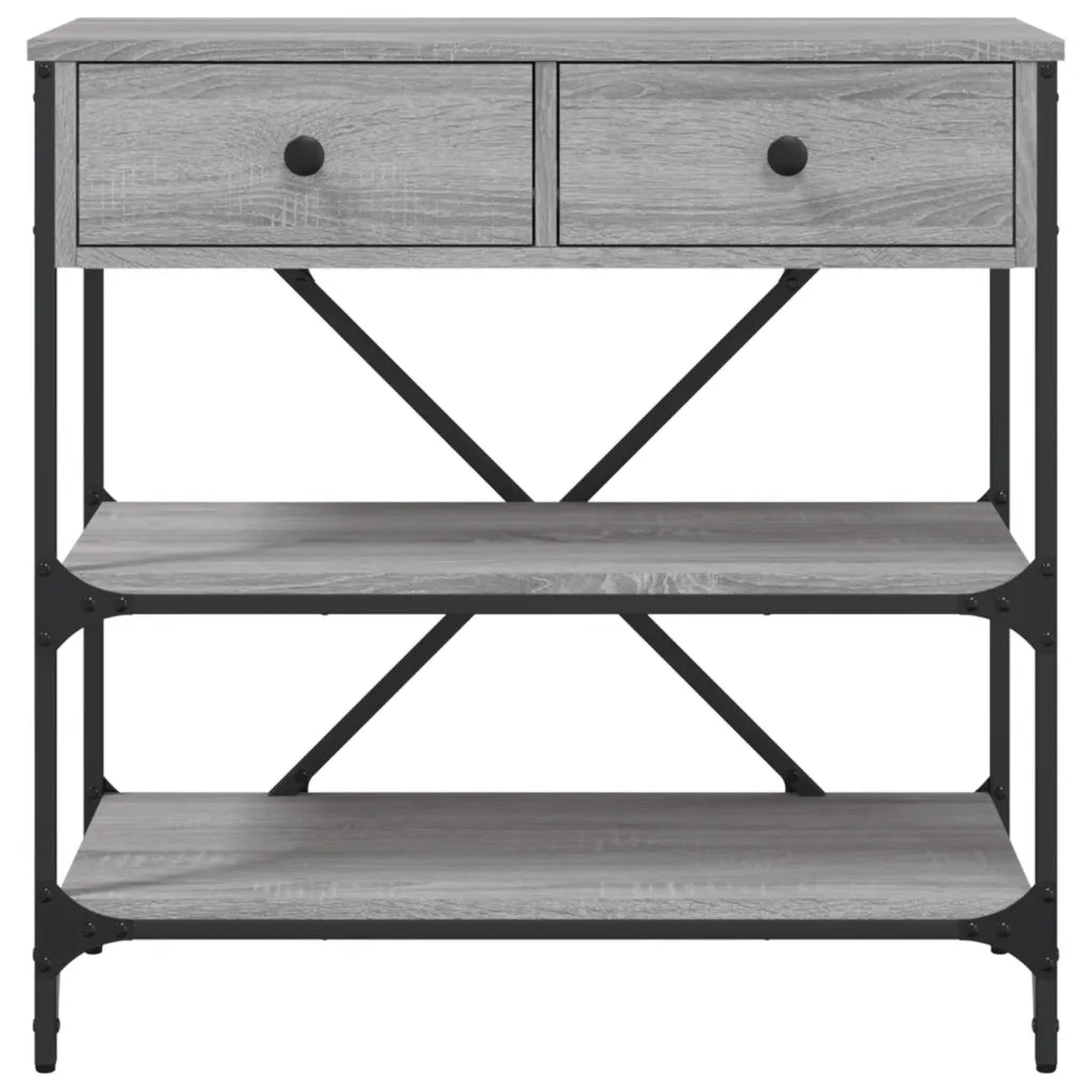 Tavolino Consolle | Tavolo d'Ingresso Grigio Sonoma 75x34,5x75cm Legno Multistrato