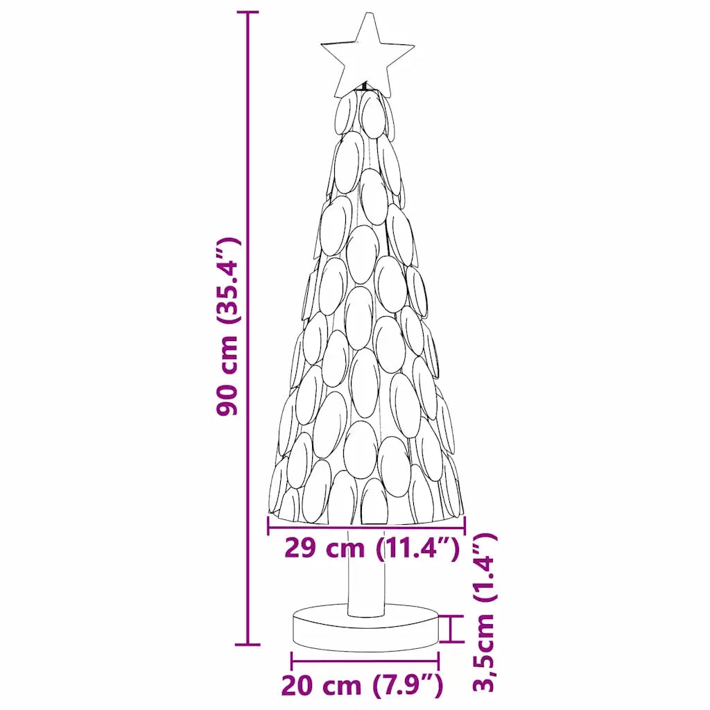 Albero di Natale | Decorazioni natalizie Marrone 90 cm Legno massello di teak