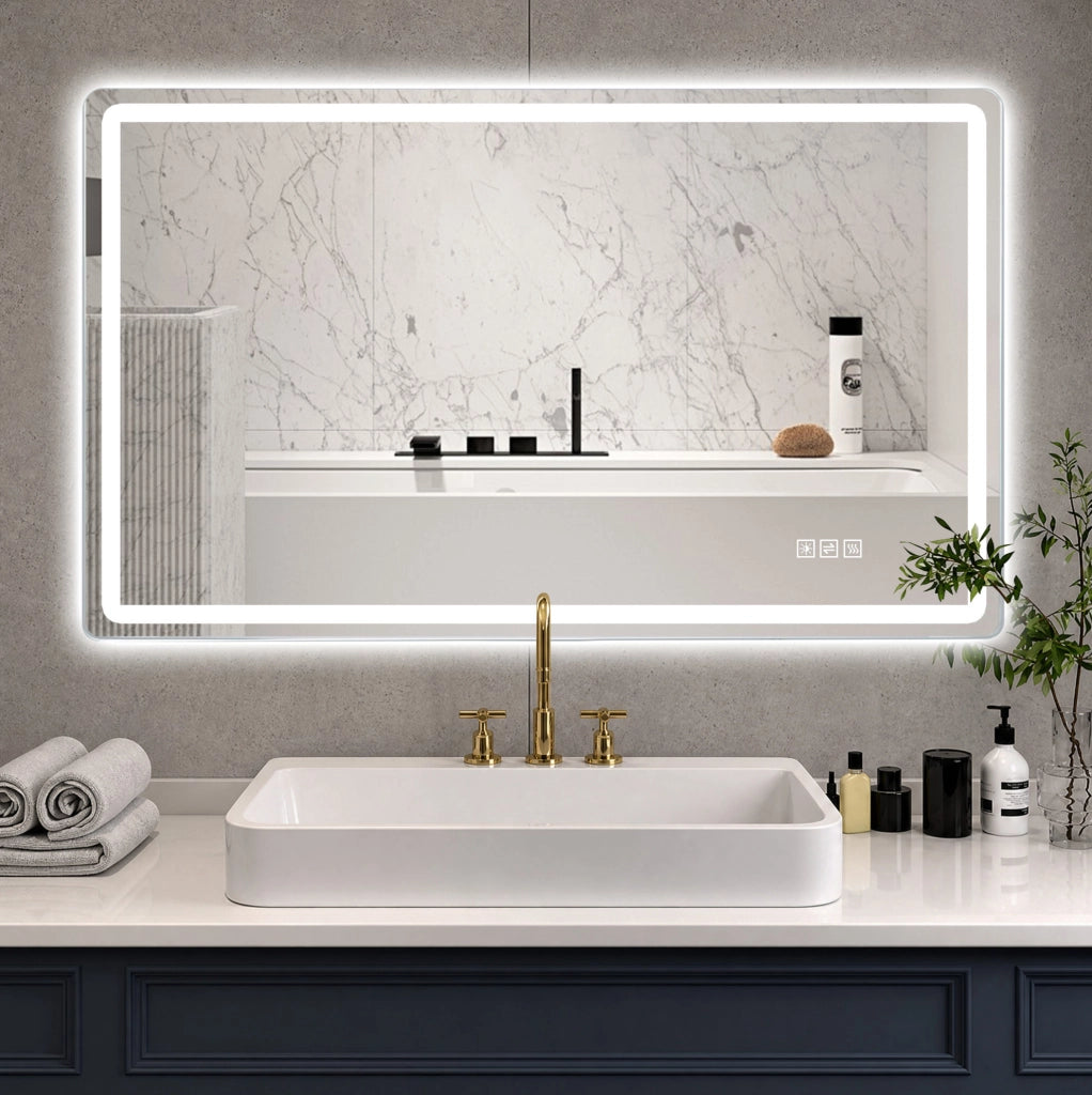 Specchio LED bagno 60x100 cm antiappannamento dimmerabile IP44