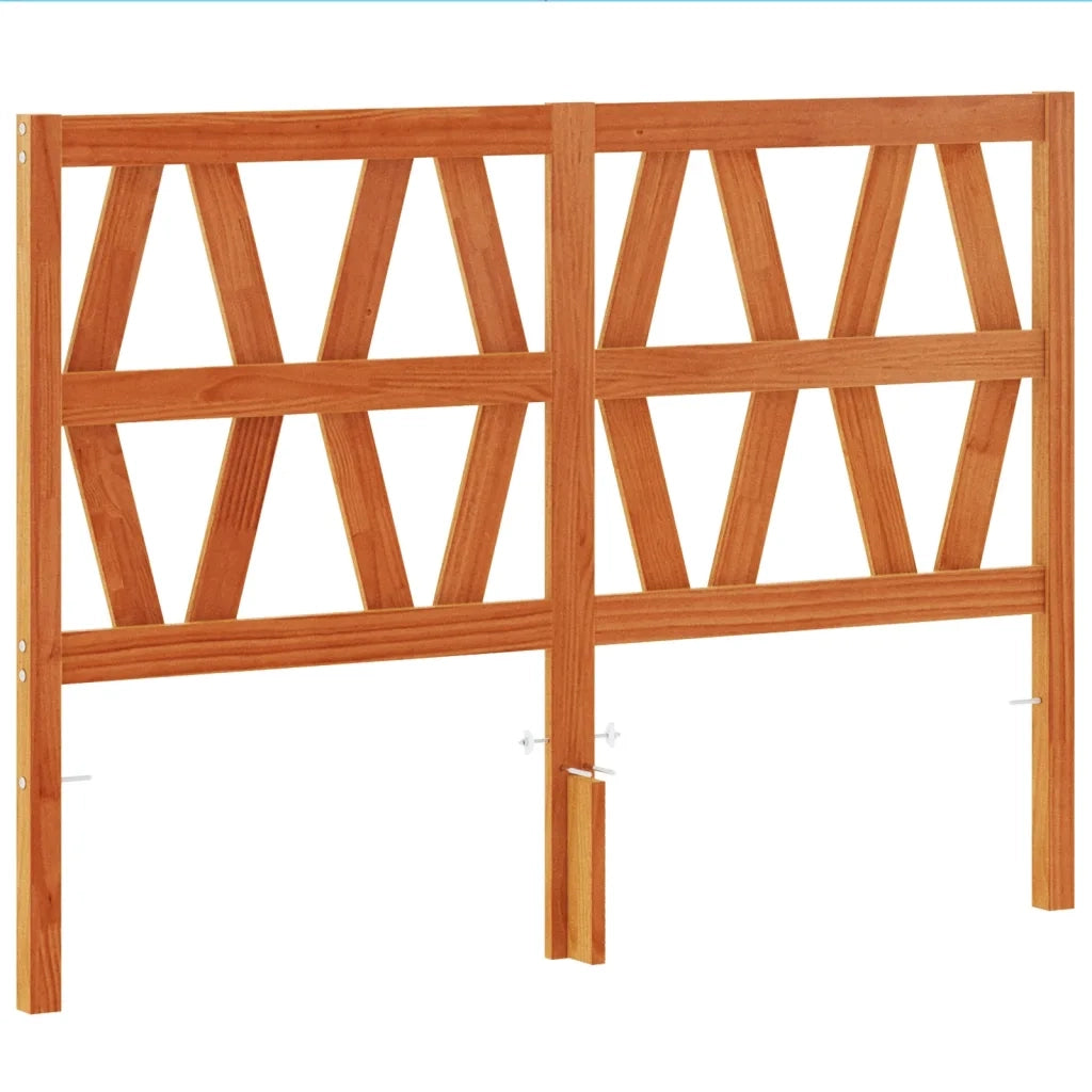 Testiera Marrone Cera 160 cm in Legno Massello di Pino 844306