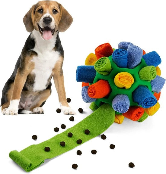 Giocattolo per cani, tappeto da annusare, giocattolo per annusare, giocattolo interattivo per cani, animale da compagnia portatile, pallone da annusare, giocattolo per cani piccoli e medi, animale da compagnia (verde e arcobaleno)