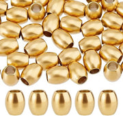Collana di sostegno per vetrina 40 pezzi - Giri in acciaio inossidabile - Giri dorati - Giri con foro grande - Collane per gioielli da assemblare - 7 x 6 mm, Foro: 3 mm