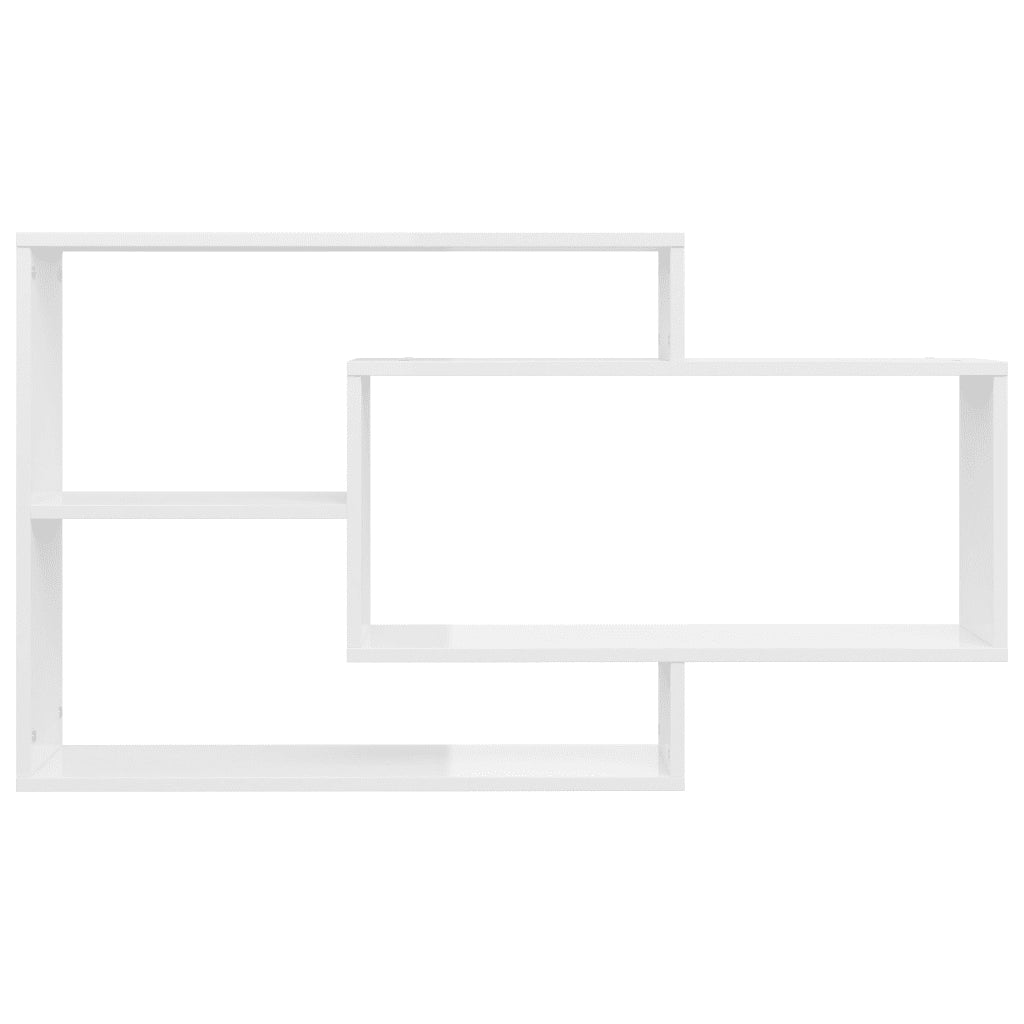 Mensole a Muro Bianco Lucido 104x20x58,5cm in Legno Multistrato 800330