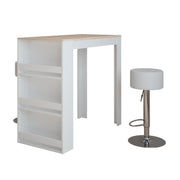 Vicco tavolo bar con sgabelli Bianco/Sonoma 57 x 117 cm con 2 sgabelli da bar