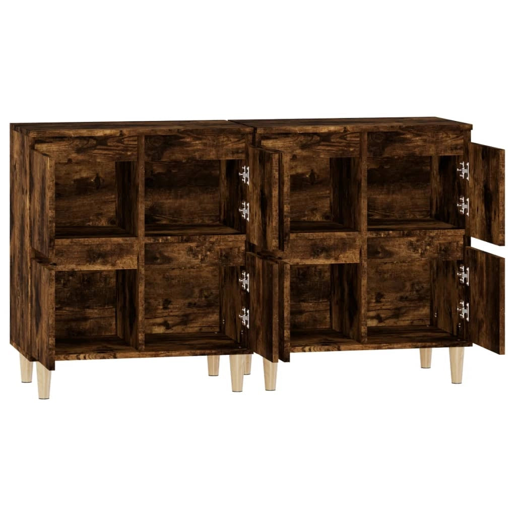 Buffet credenza cassettiera armadio mobile contenitore organizer per cucina soggiorno salotti set da 2 60 x 35 x 70 cm legno ingegnerizzato marrone 02_0036744