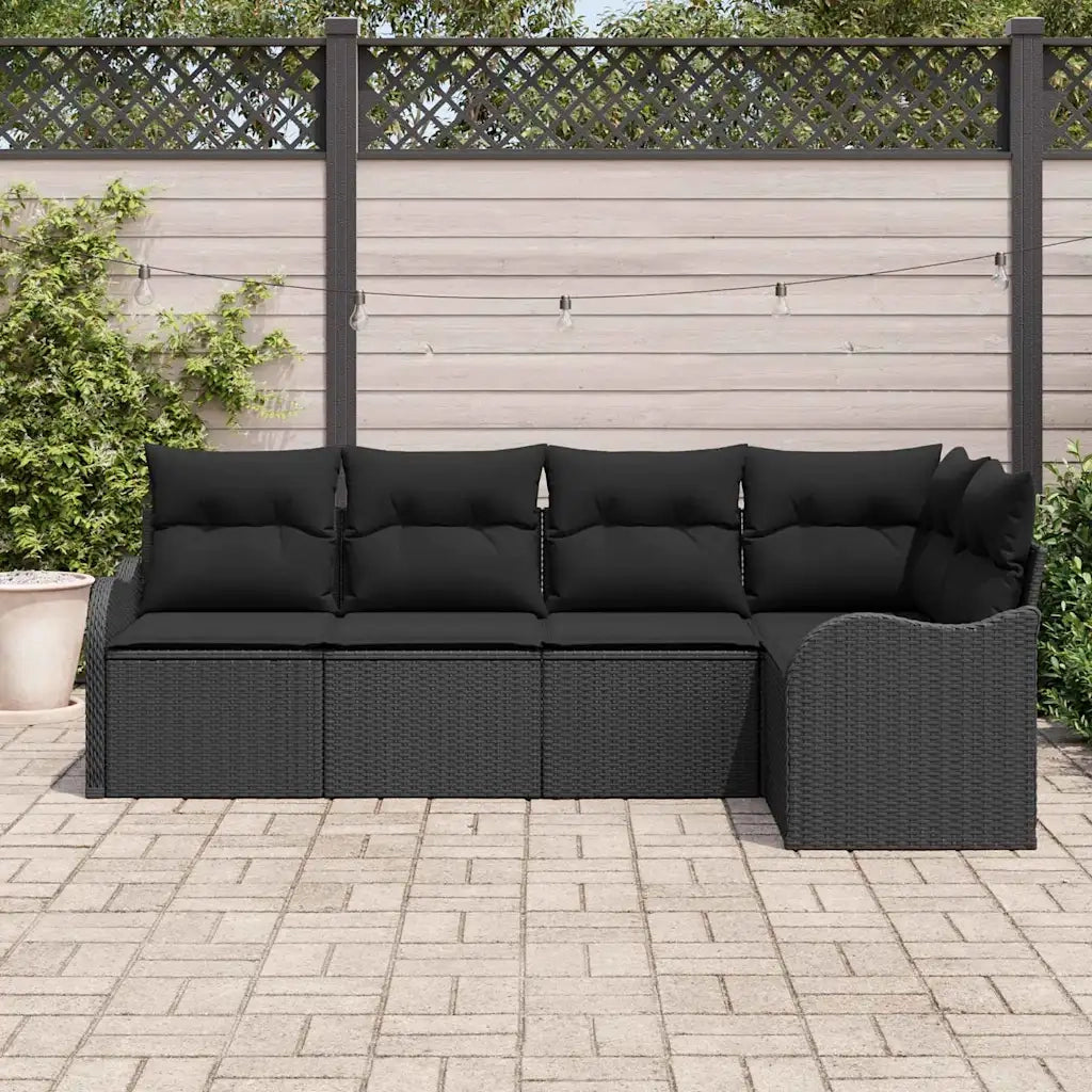 Set Divano da Giardino Nero polyrattan 3345703