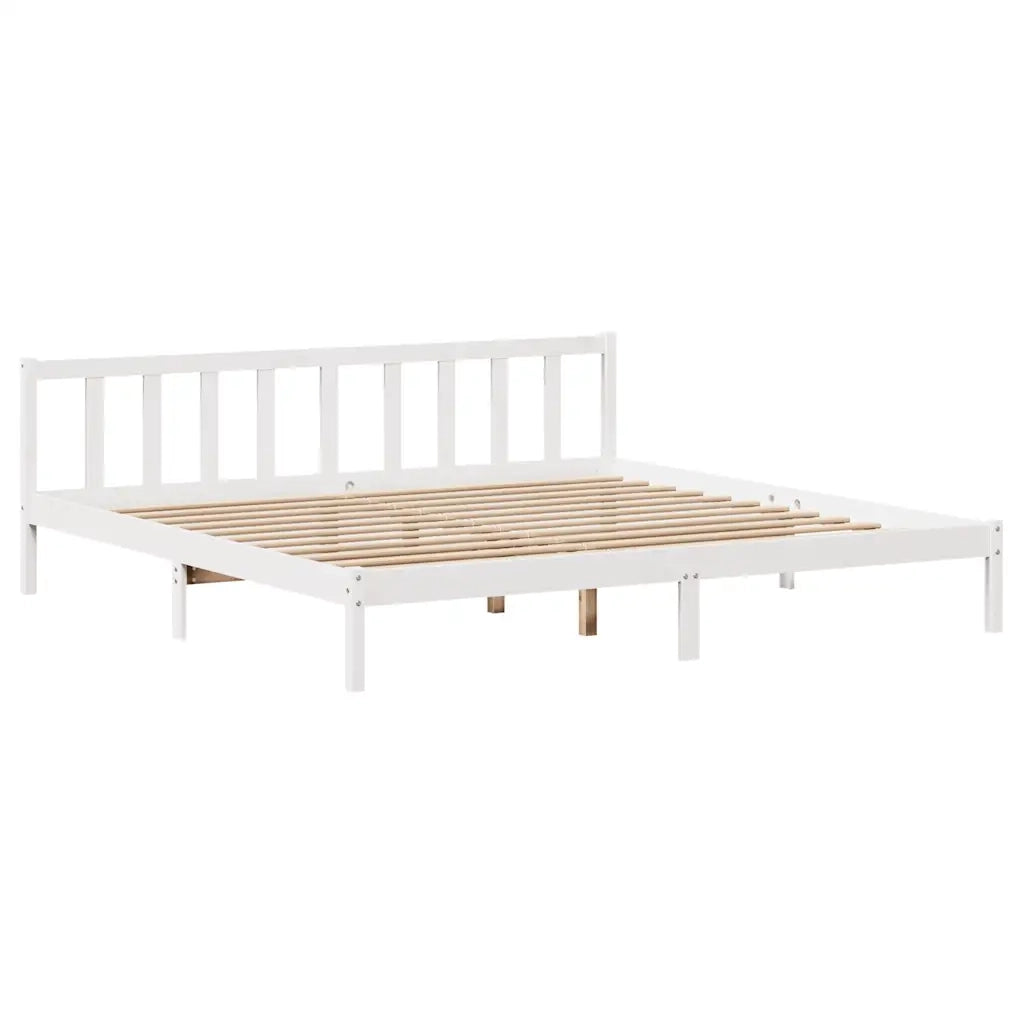 Letto senza Materasso Bianco 180x200 cm Legno Massello di Pino