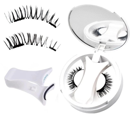 Wig da Mascara Magnetica - Aspetto Naturale - Wig da Mascara con Eyeliner - Wispere Finte Magnetiche - Wispere Riciclabili - Idrorepellente - Incluso Applicatore