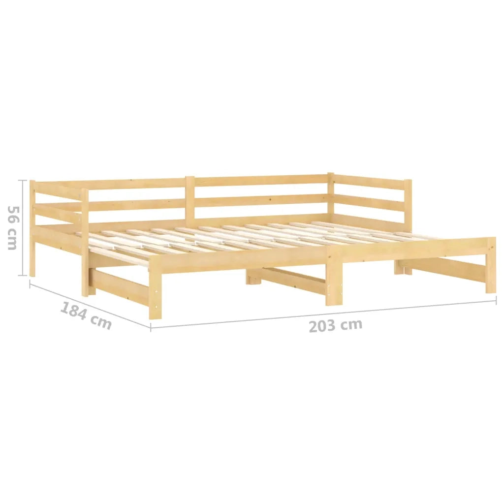 Dormeuse Estraibile 2x(90x200) cm in Legno Massello di Pino