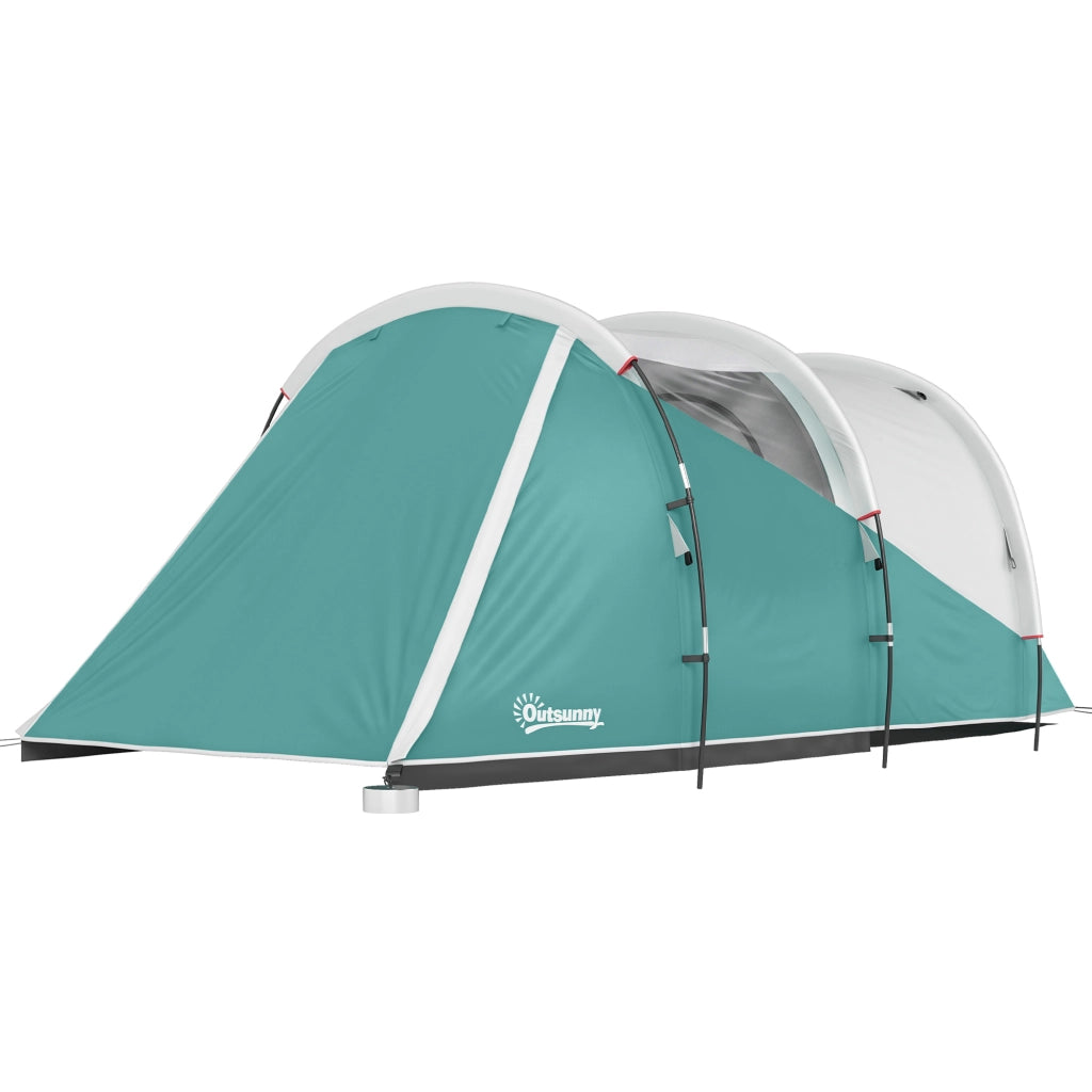 Tenda da Campeggio Tunnel 3 Posti ¨C Xylo ¨C Impermeabile 460x260x190 cm Verde con Borsa