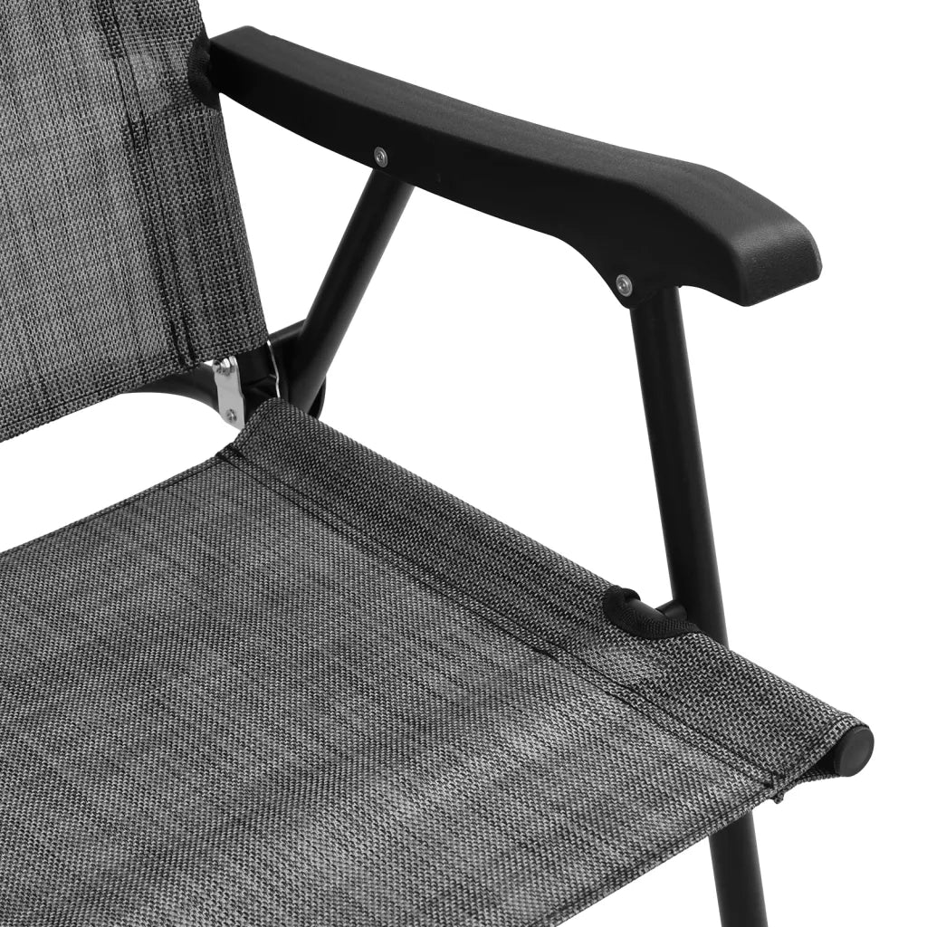 Sedie Giardino Pieghevoli 8 pz Acciaio Grigio Mélange Textilene 3157294