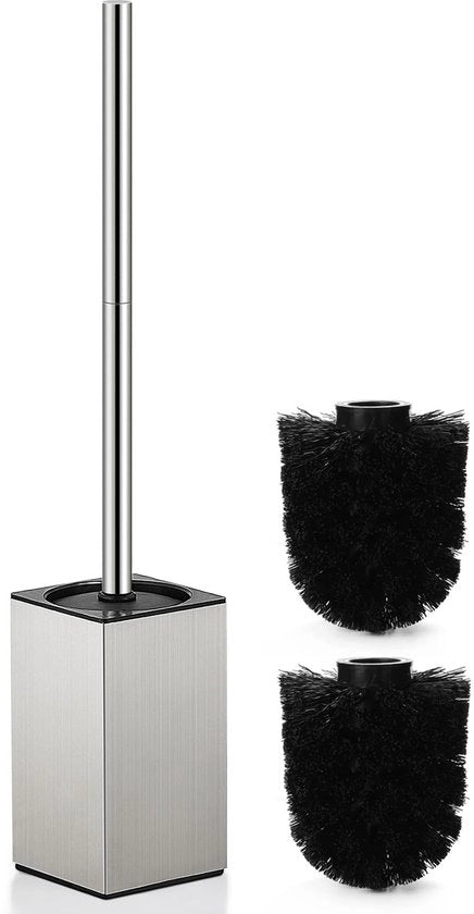 Borsetto per wc in acciaio inossidabile con holder per borsetto, 2 teste di borsetto, progettato per un rapido asciugamento, finitura argento