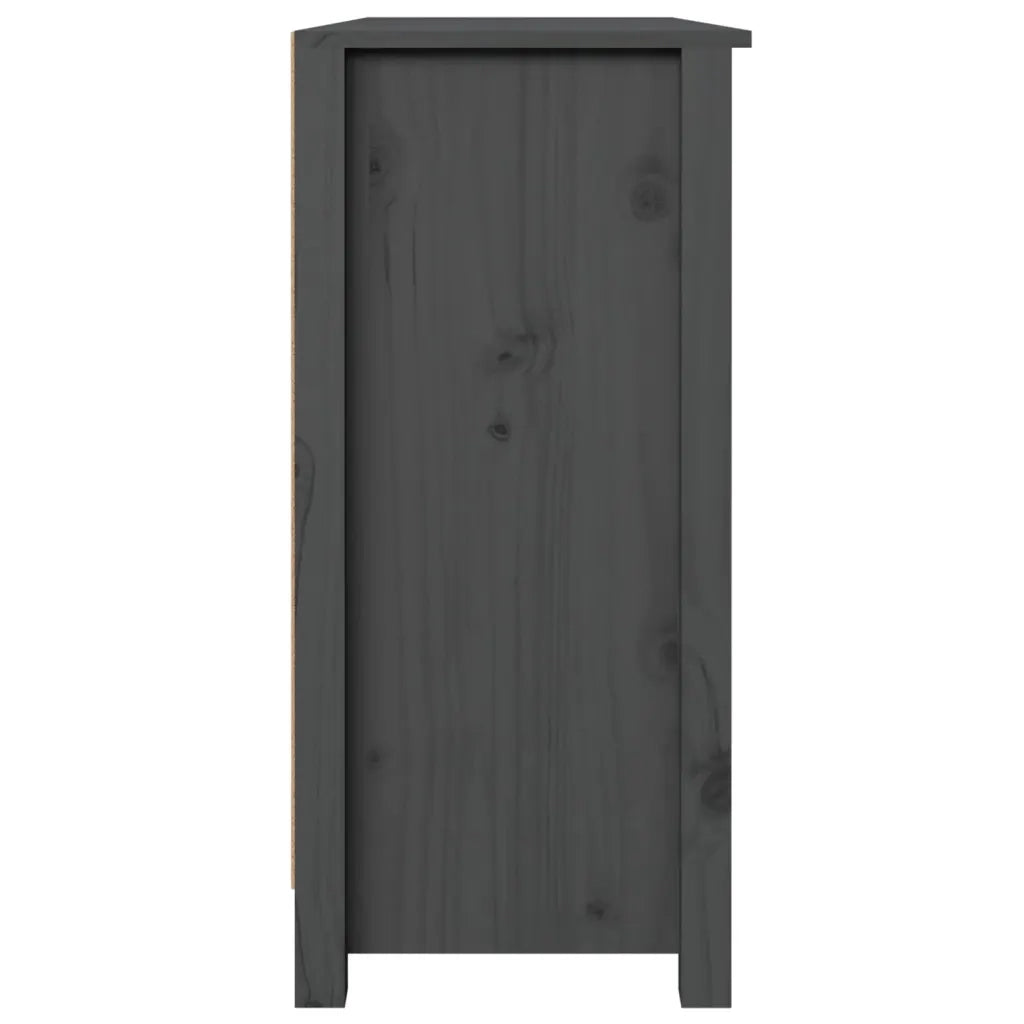 Credenza Grigia 100x35x74 cm in Legno Massello di Pino 814561