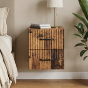 Mobiletto da notte a muro Legno antico 34,5 x 33 x 40 cm 898991