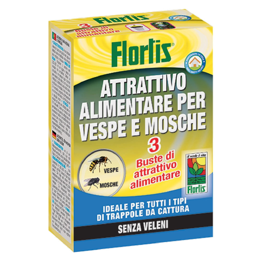 ATTRATTIVO ALIMENTARE PER TRAPPOLA ECOLOGICA  3 buste da ml 15  - FLORTIS