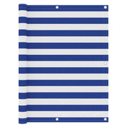 Paravento per balcone frangivista 120 x 600 cm tessuto Oxford bianco e blu 02_0010065