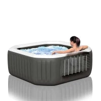 28486EX - Spa Bubble Blue Cm 180X66, 4 Posti, Con Pompa, Riscaldatore, 100 Getti, Telo Copertura, Dispenser Di Cloro