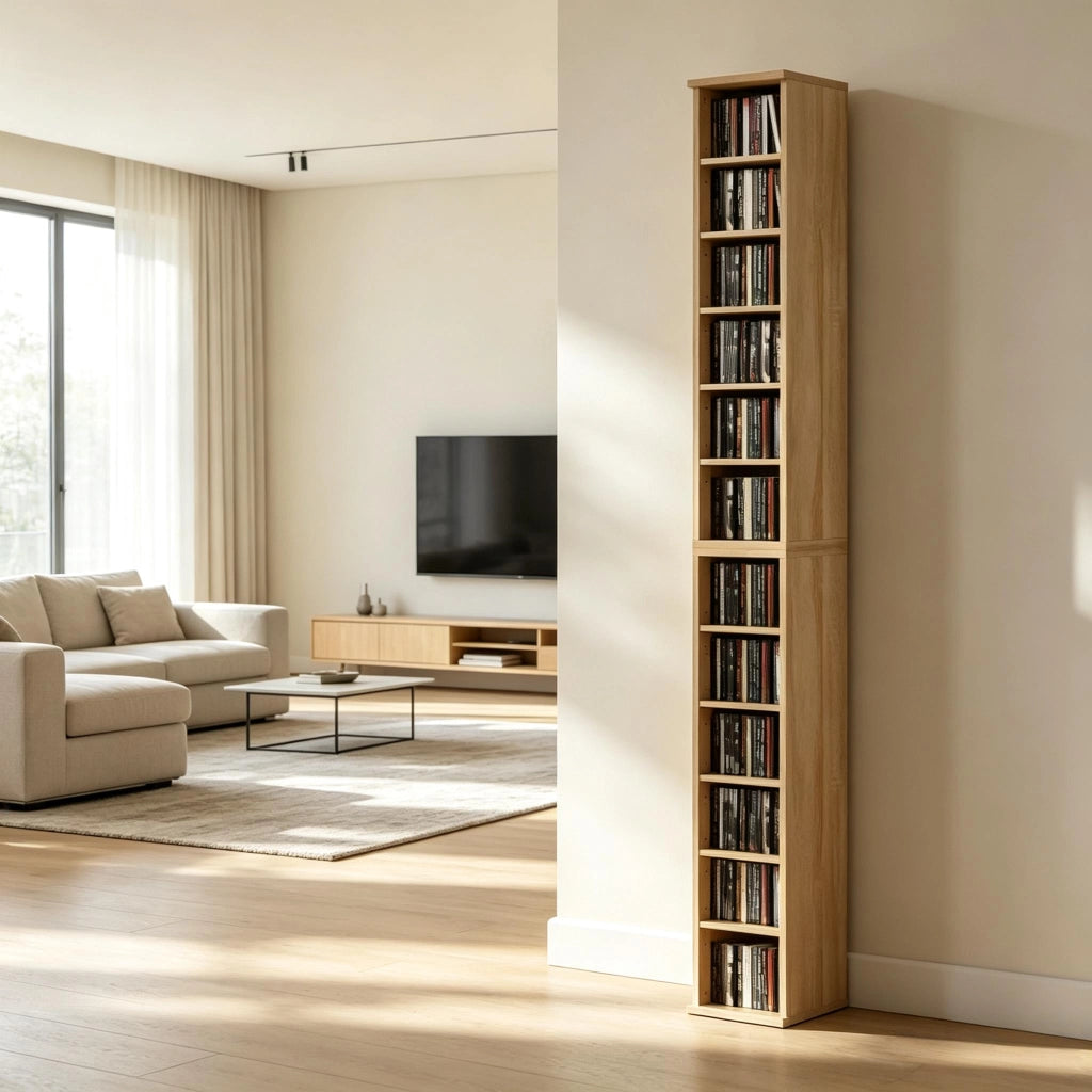 SCAFFALE CD Set da 2 pezzi 21 x 22,5 x 88,5 cm Rovere
