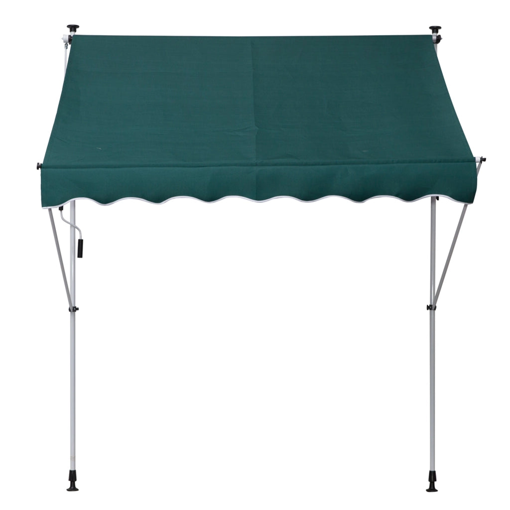 Toldo Manuale Retrattile per Balcone e Terrazzo ¨C zephmum ¨C Verde 200x150x170-280 cm