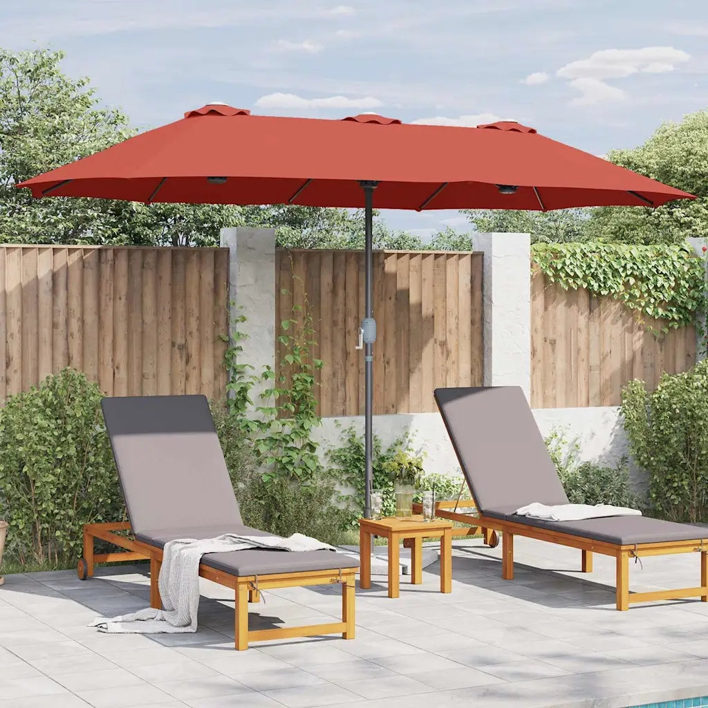 vidaXL Ombrello da giardino Terracotta 370 x 197 x 239 cm