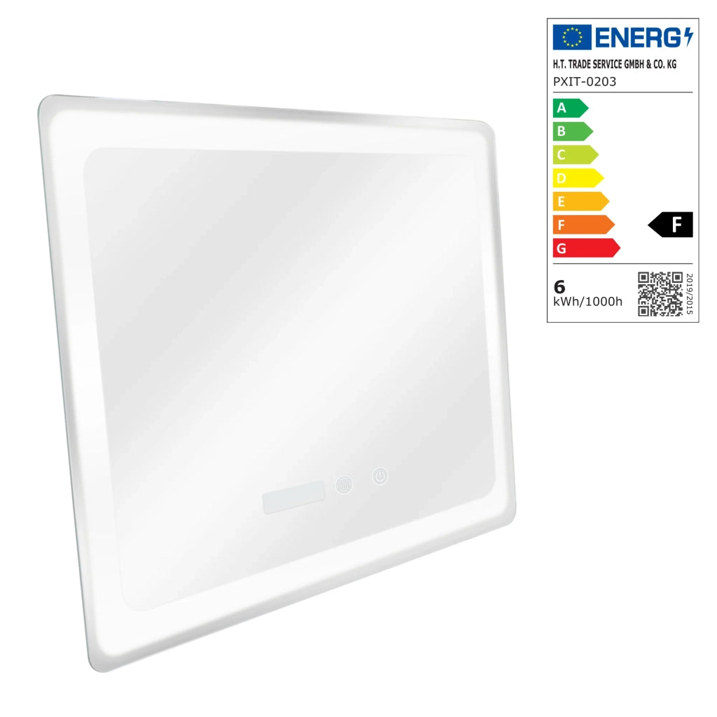 Specchio decorativo moderno a LED 60 x 80 x 4 cm argento 03_0010155