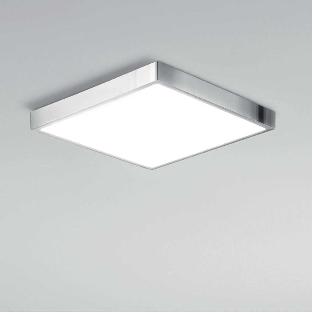 PLAFONIERA LED DOMO CROMO QUADRATA 24W 2700LM 4000K IP44 24X24X2,4CM