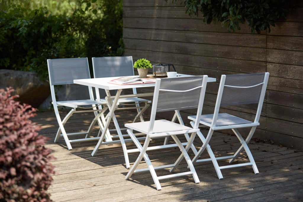 Sedia da Giardino Georgia Pieghevole 58x46x85 h cm in Textilene Bianco