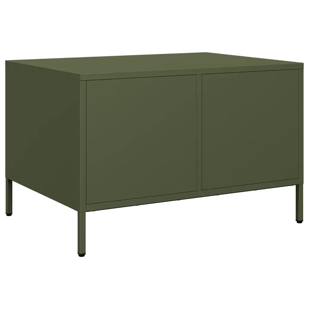 Tavolino da salotto | Tavolino da caff¨¨ | Tavolino da Soggiorno Verde Oliva 68,5x50x43,5 cm Acciaio Laminato a Freddo