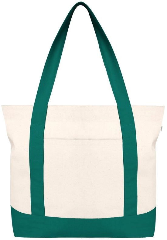 Borsa a Tela Grande per Donne con Cerniera e Tasca Interna, 100% Canapa Biologica