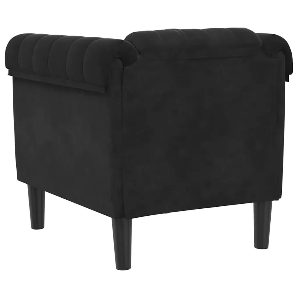 Divano Sedia-Poltrona Nera in Velluto 373087