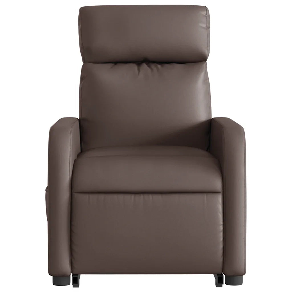 Poltrona Alzapersona Elettrica Reclinabile Marrone Similpelle 3206772