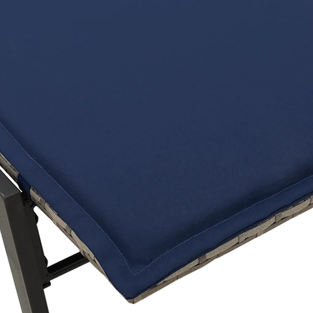 Lettino Prendisole con Cuscino Grigio in Polyrattan 4104086