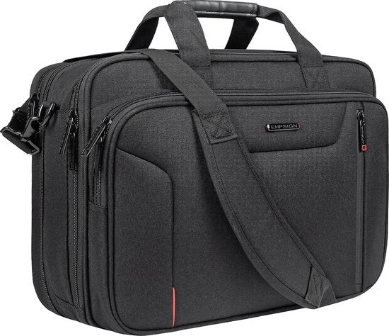 Borsa laptop 17,3 pollici borsa portatile per lavoro portafoglio impermeabile con tasche RFID e espandibile in schiena