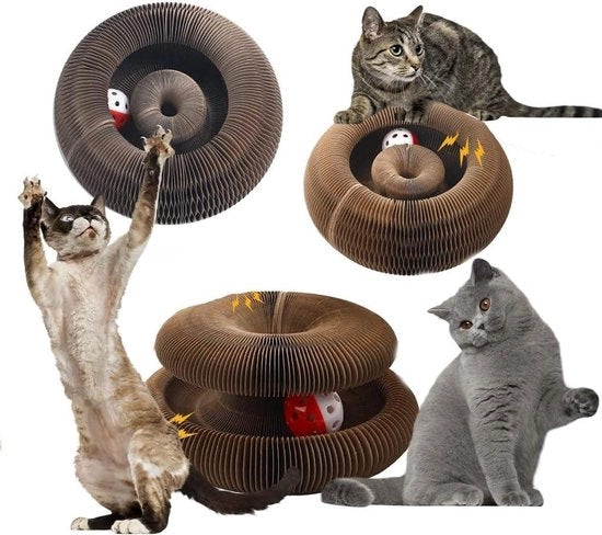 Pavimento da Gatto - Giocattolo Riciclabile con Palla a Campanello - Pavimento Tunnello Interattivo per Amanti di Gatti e Gattini Regalo